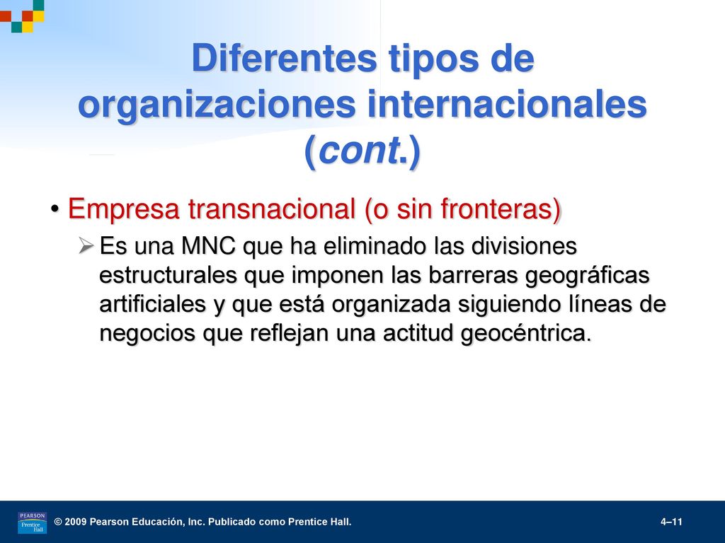 Diferentes tipos de organizaciones internacionales (cont.)