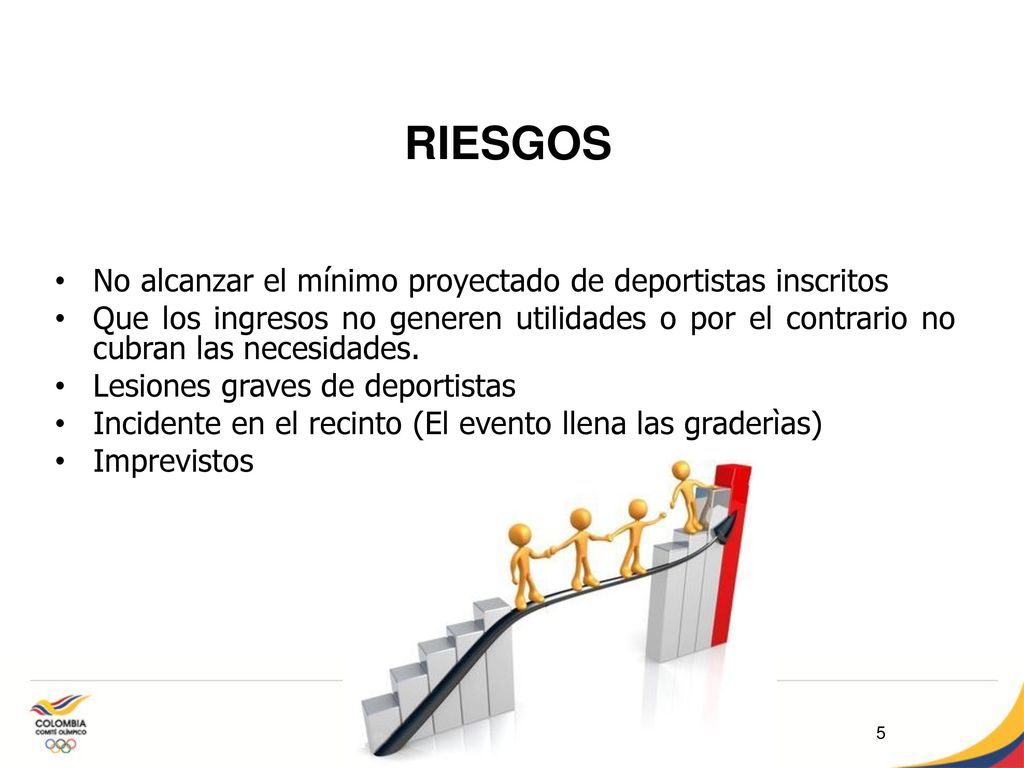 RIESGOS No alcanzar el mínimo proyectado de deportistas inscritos