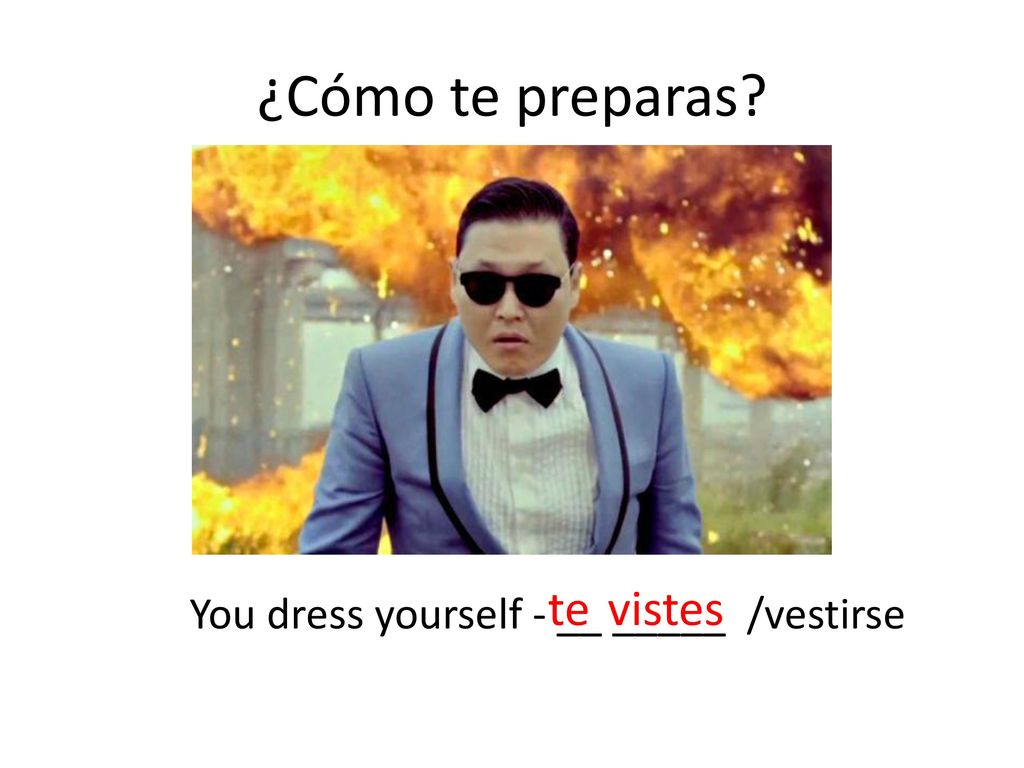 ¿Cómo te preparas te vistes You dress yourself - __ _____ /vestirse