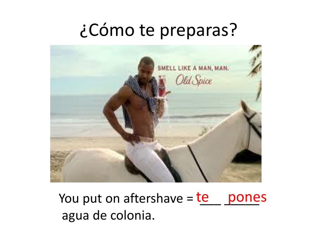¿Cómo te preparas te pones You put on aftershave = ___ _____