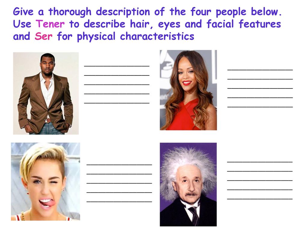 Give a thorough description of the four people below