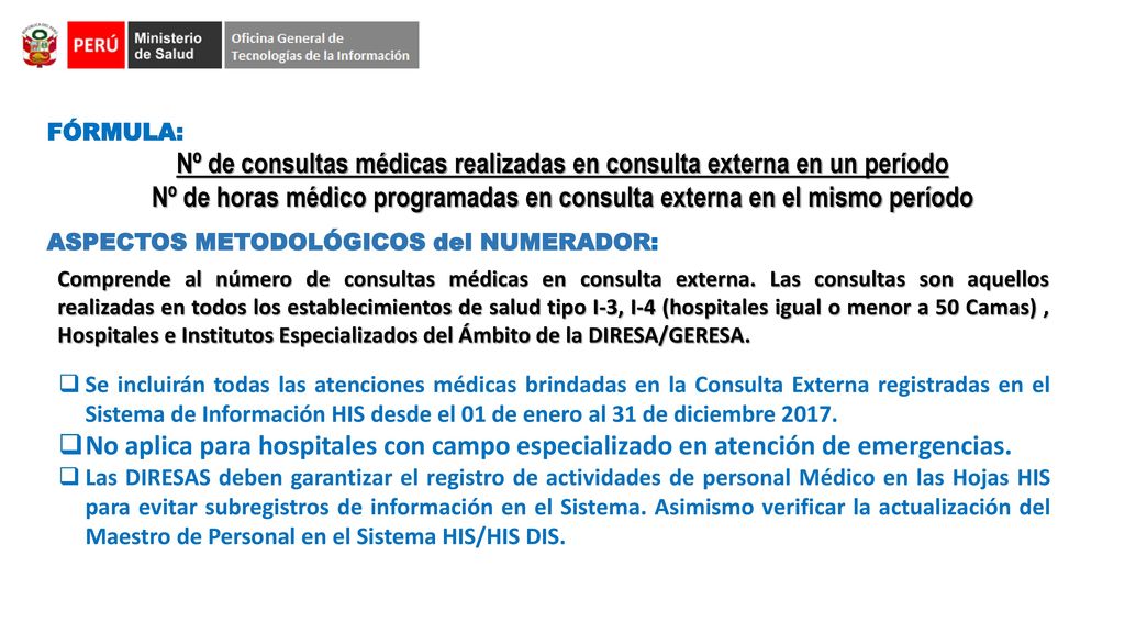 Nº de consultas médicas realizadas en consulta externa en un período