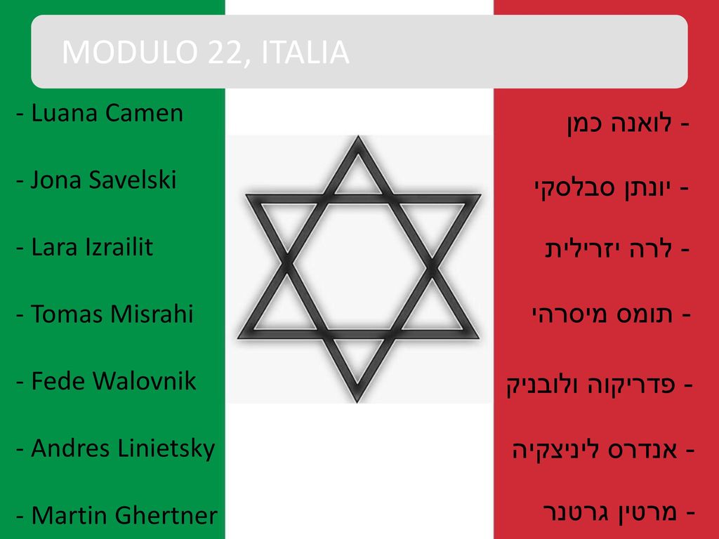 MODULO 22, ITALIA - Luana Camen - לואנה כמן - Jona Savelski