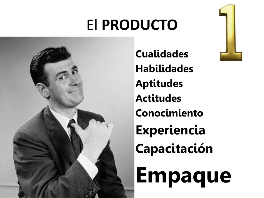 Empaque El PRODUCTO Experiencia Capacitación Cualidades Habilidades