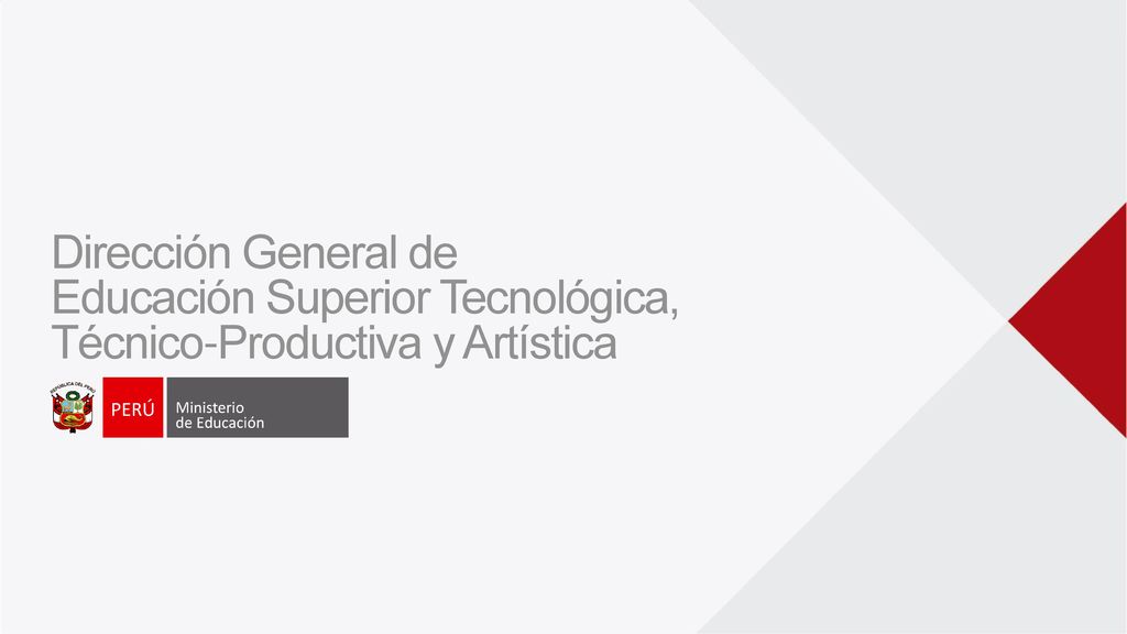 Dirección General de Educación Superior Tecnológica, Técnico-Productiva y Artística