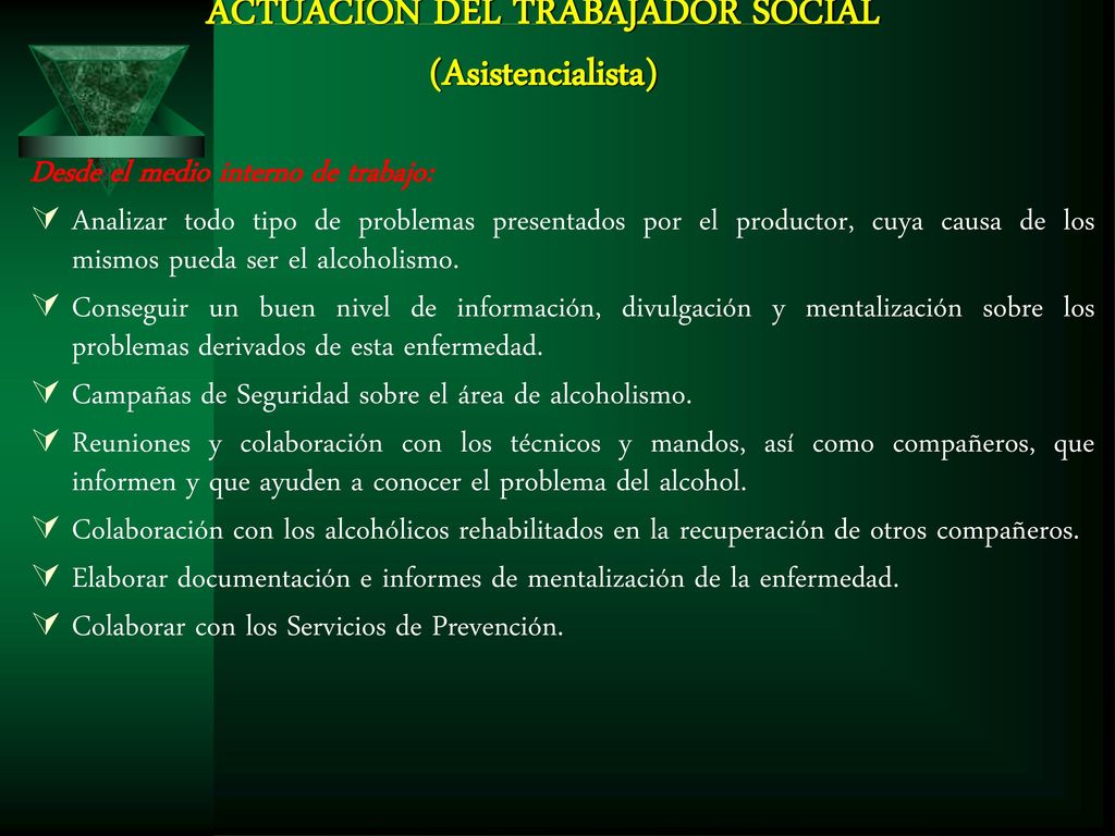 ACTUACION DEL TRABAJADOR SOCIAL (Asistencialista)