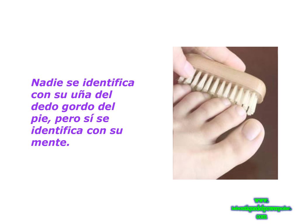 Nadie se identifica con su uña del dedo gordo del pie, pero sí se identifica con su mente.