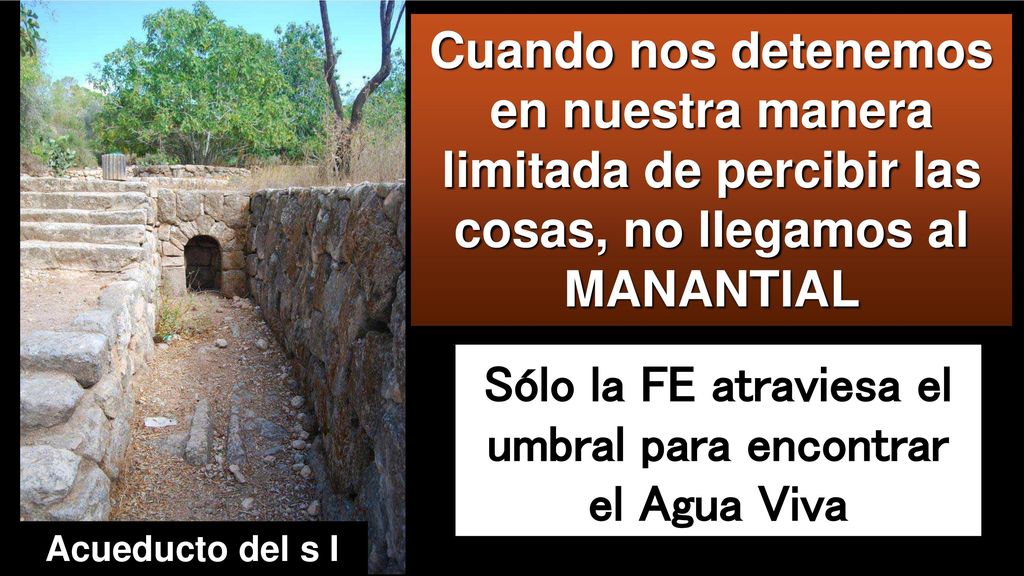 Sólo la FE atraviesa el umbral para encontrar el Agua Viva