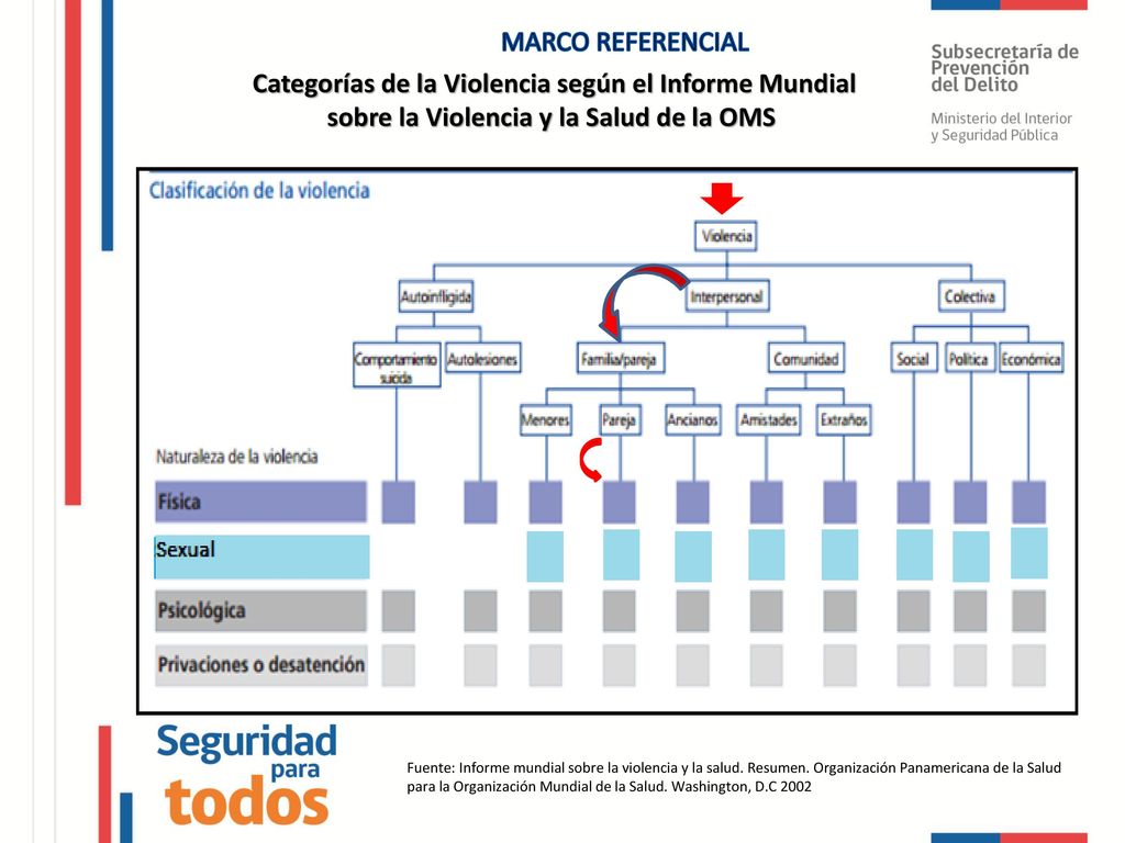 MARCO REFERENCIAL Categorías de la Violencia según el Informe Mundial sobre la Violencia y la Salud de la OMS.