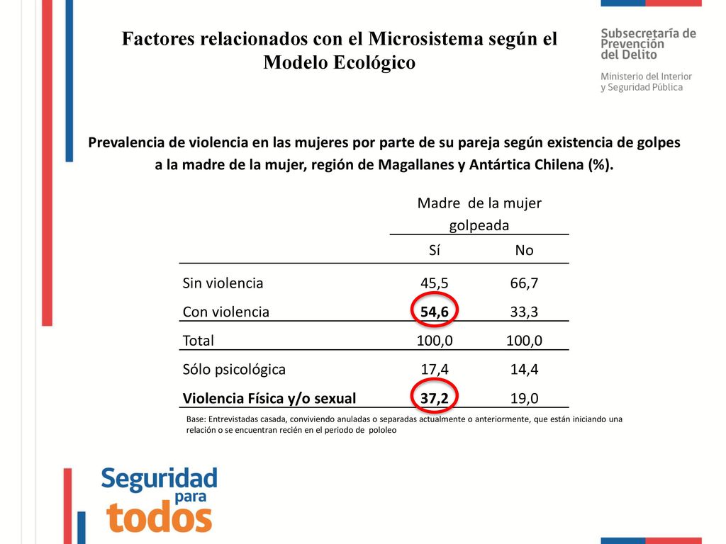 Factores relacionados con el Microsistema según el Modelo Ecológico