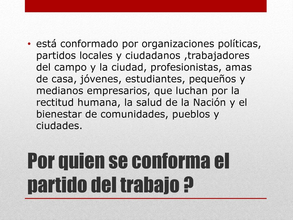 Por quien se conforma el partido del trabajo