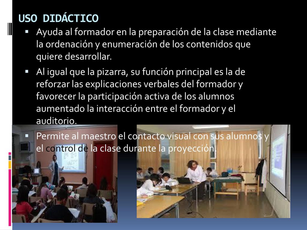 USO DIDÁCTICO Ayuda al formador en la preparación de la clase mediante la ordenación y enumeración de los contenidos que quiere desarrollar.