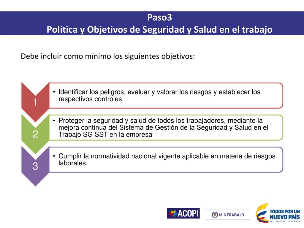 Política y Objetivos de Seguridad y Salud en el trabajo