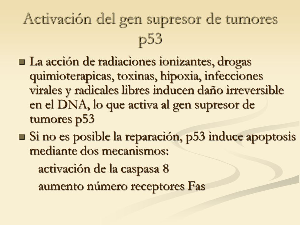 Activación del gen supresor de tumores p53