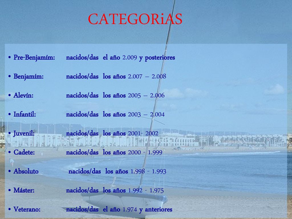 CATEGORiAS Pre-Benjamím: nacidos/das el año y posteriores