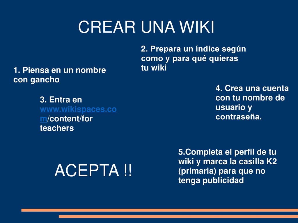 CREAR UNA WIKI 2. Prepara un índice según como y para qué quieras tu wiki. 1. Piensa en un nombre con gancho.