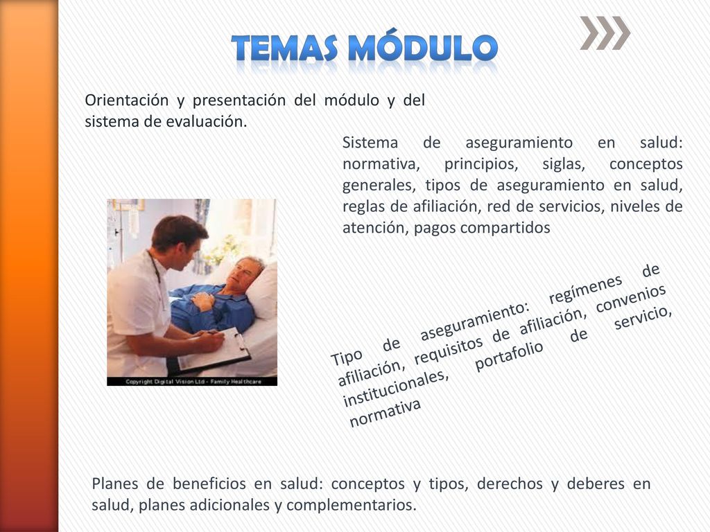 TEMAS MÓDULO Orientación y presentación del módulo y del sistema de evaluación.