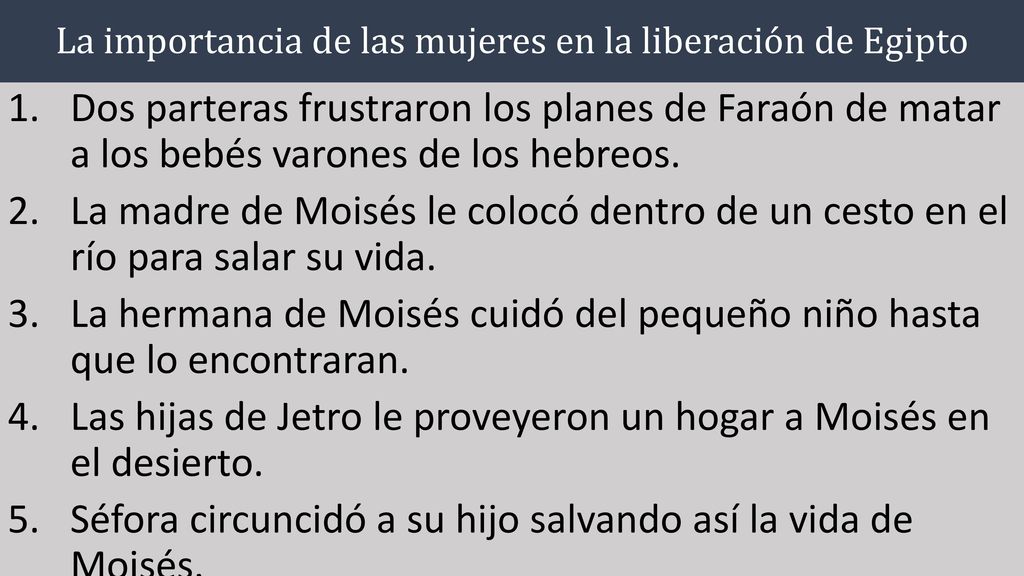 La importancia de las mujeres en la liberación de Egipto