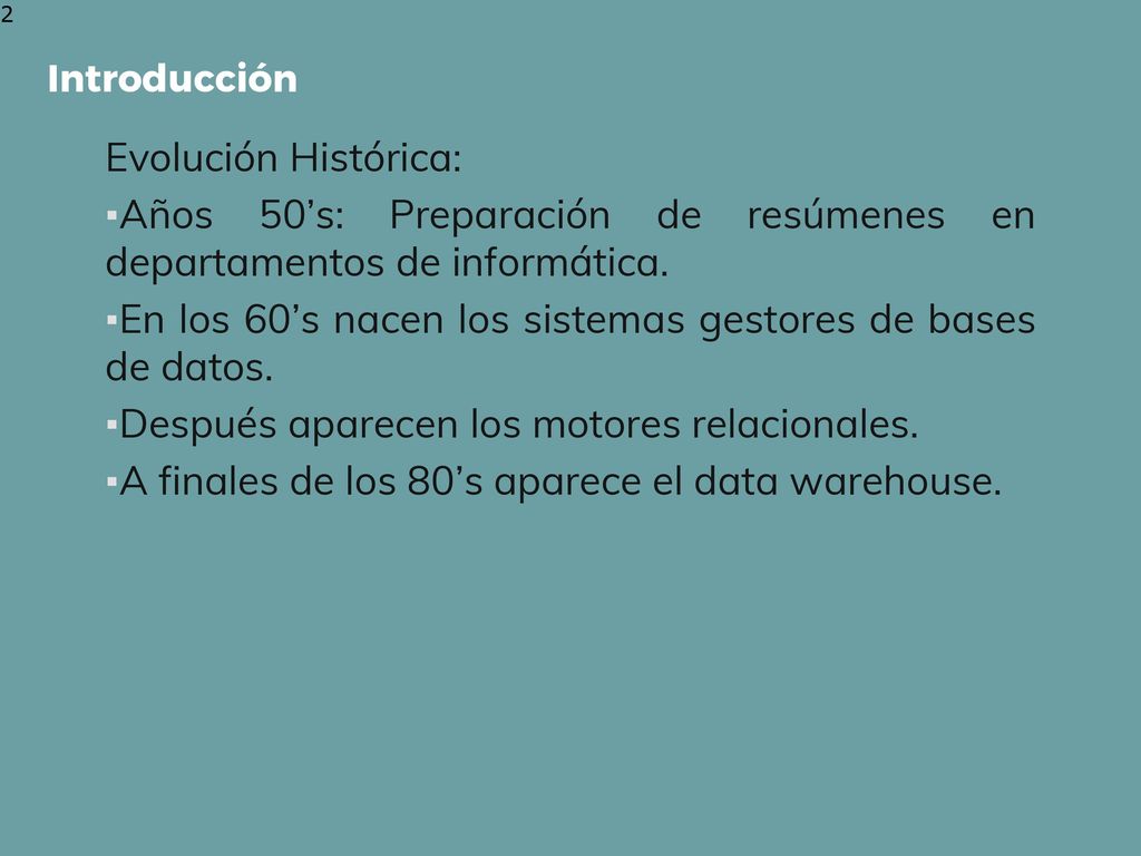 Años 50’s: Preparación de resúmenes en departamentos de informática.