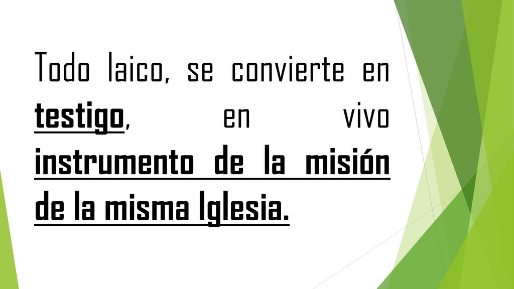 Todo laico, se convierte en testigo, en vivo instrumento de la misión de la misma Iglesia.
