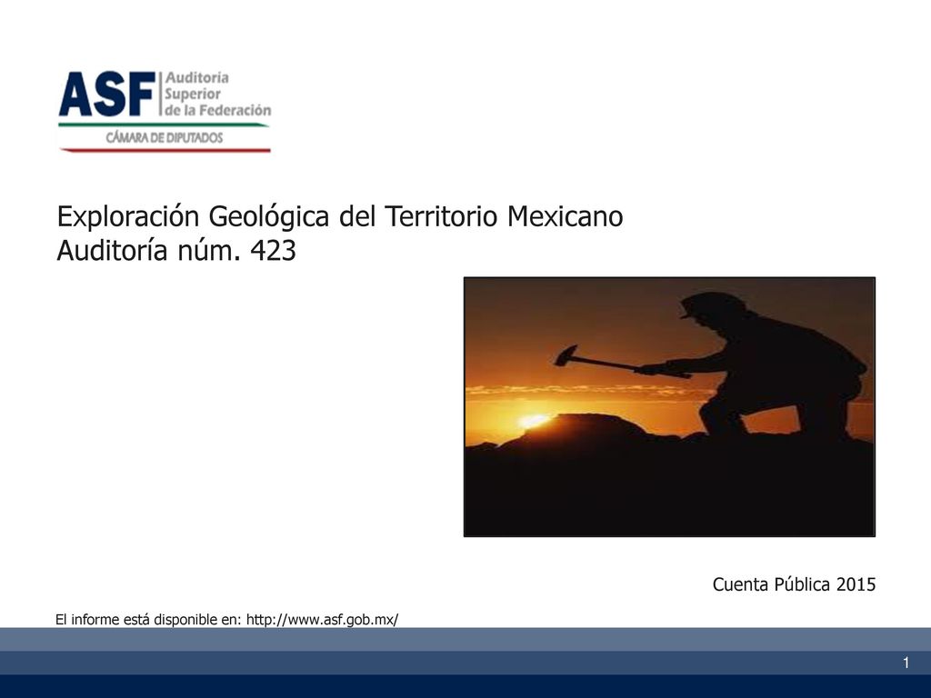 Exploración Geológica del Territorio Mexicano Auditoría núm. 423