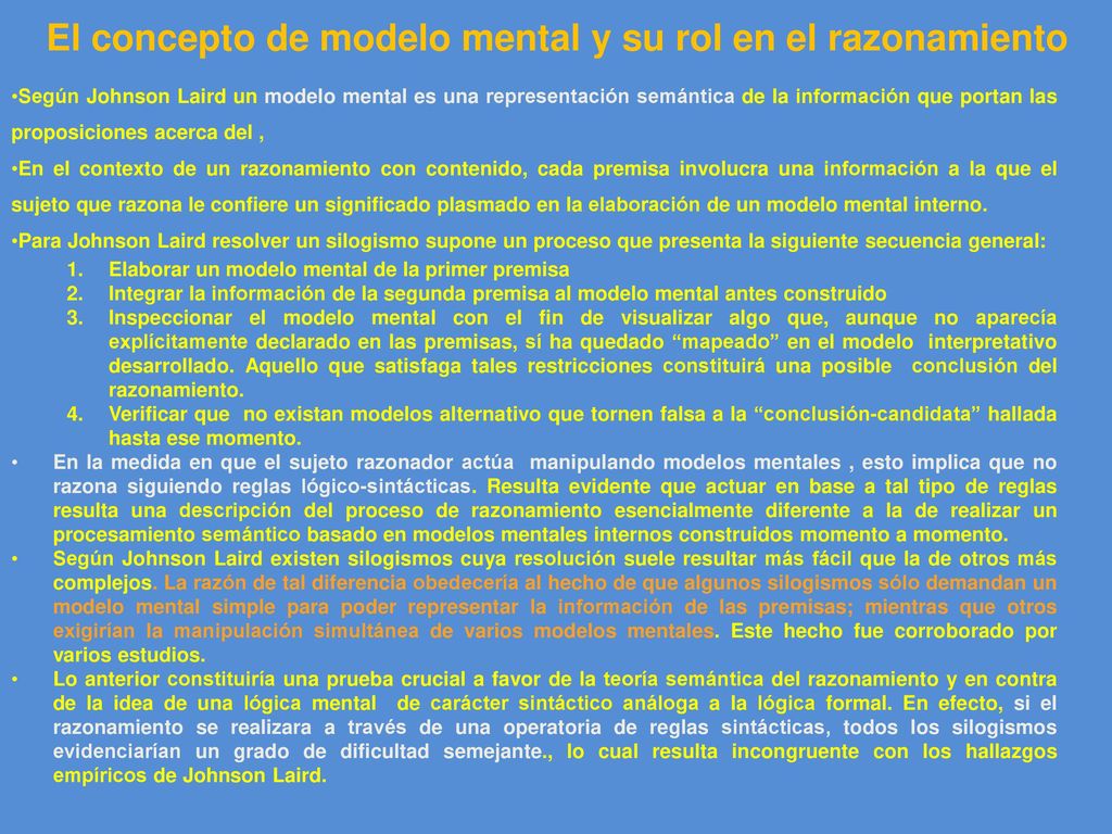 El concepto de modelo mental y su rol en el razonamiento