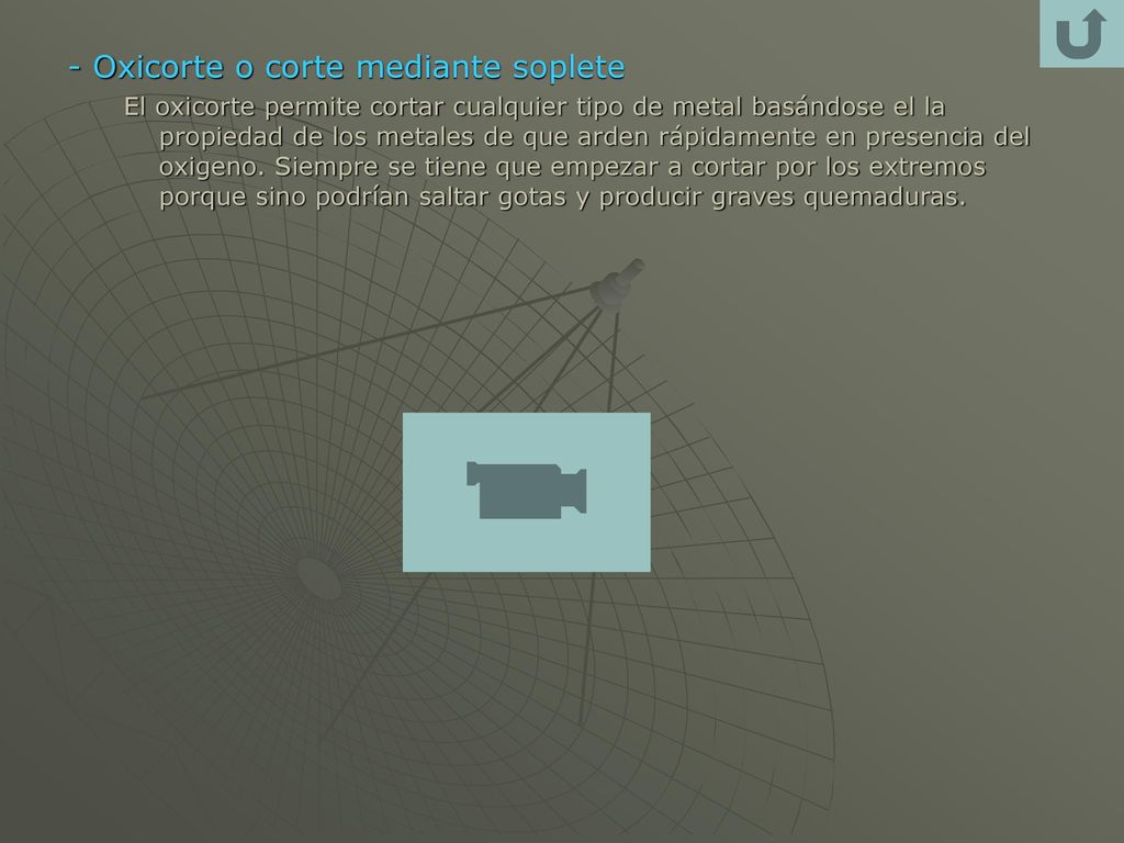 - Oxicorte o corte mediante soplete