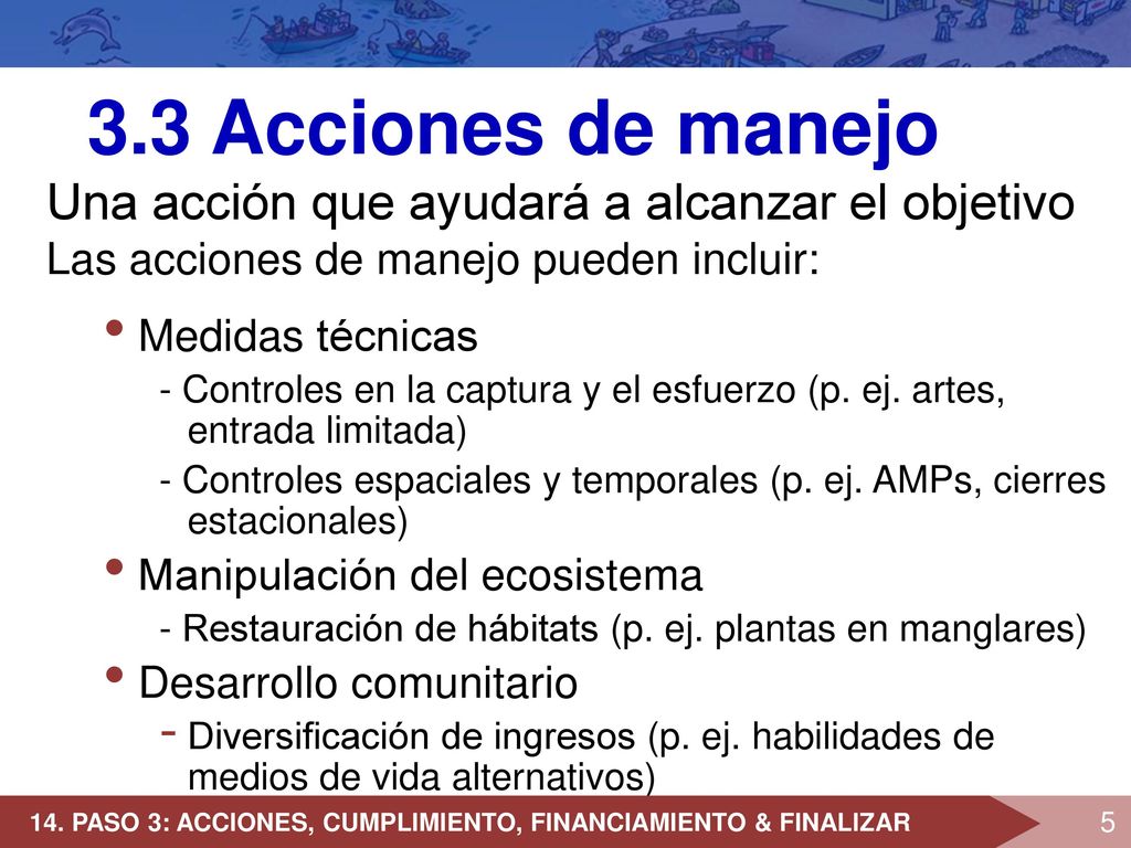 3.3 Acciones de manejo Una acción que ayudará a alcanzar el objetivo