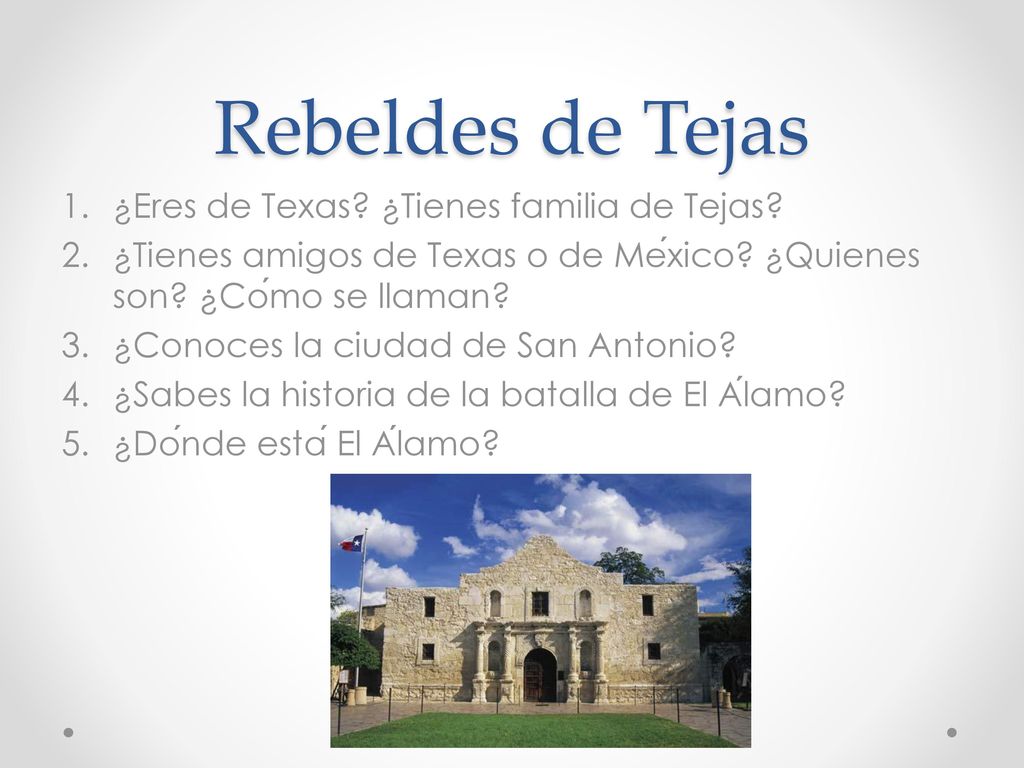 Rebeldes de Tejas ¿Eres de Texas ¿Tienes familia de Tejas