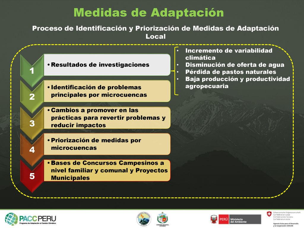 Medidas de Adaptación Proceso de Identificación y Priorización de Medidas de Adaptación Local. Incremento de variabilidad climática.