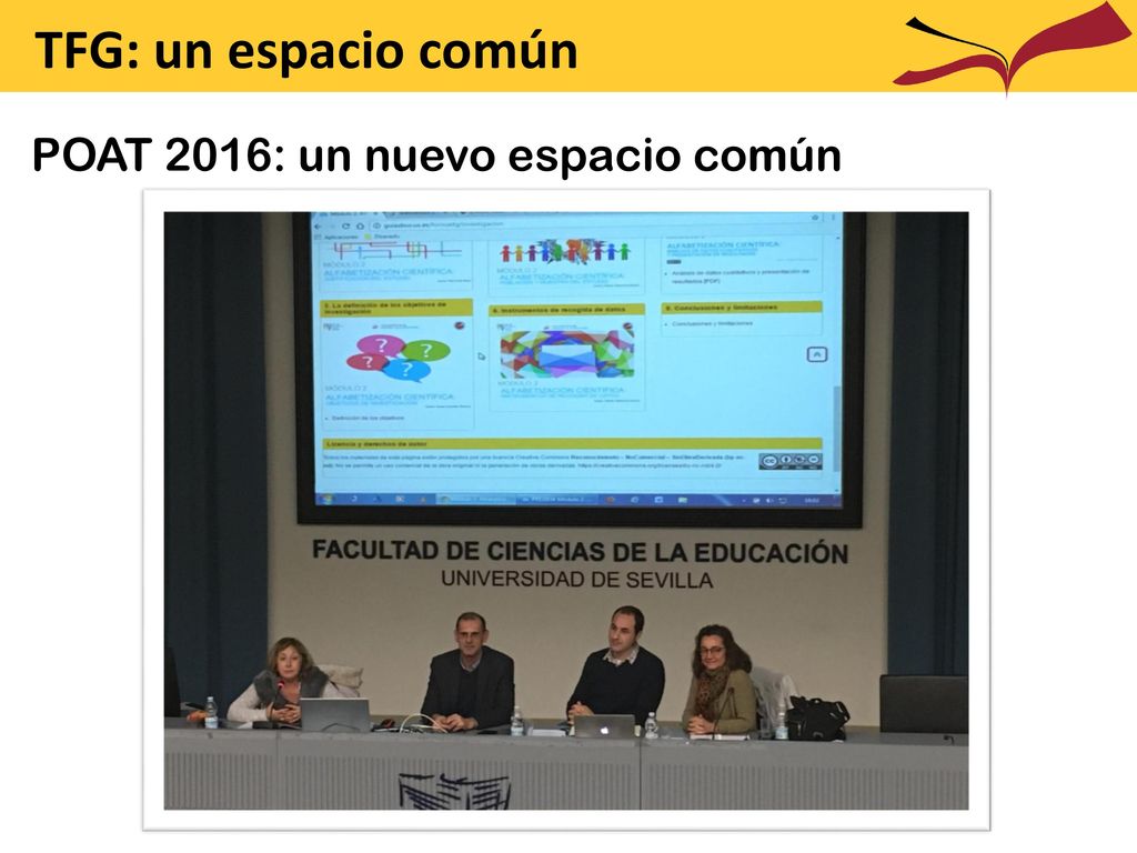 TFG: un espacio común POAT 2016: un nuevo espacio común