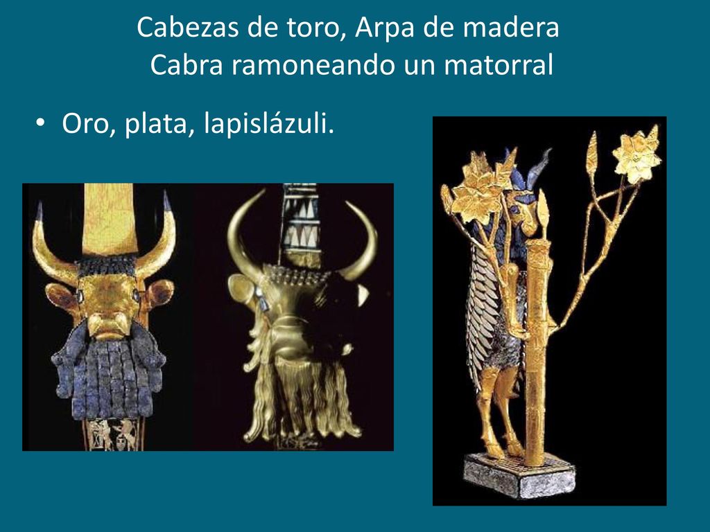 Cabezas de toro, Arpa de madera Cabra ramoneando un matorral