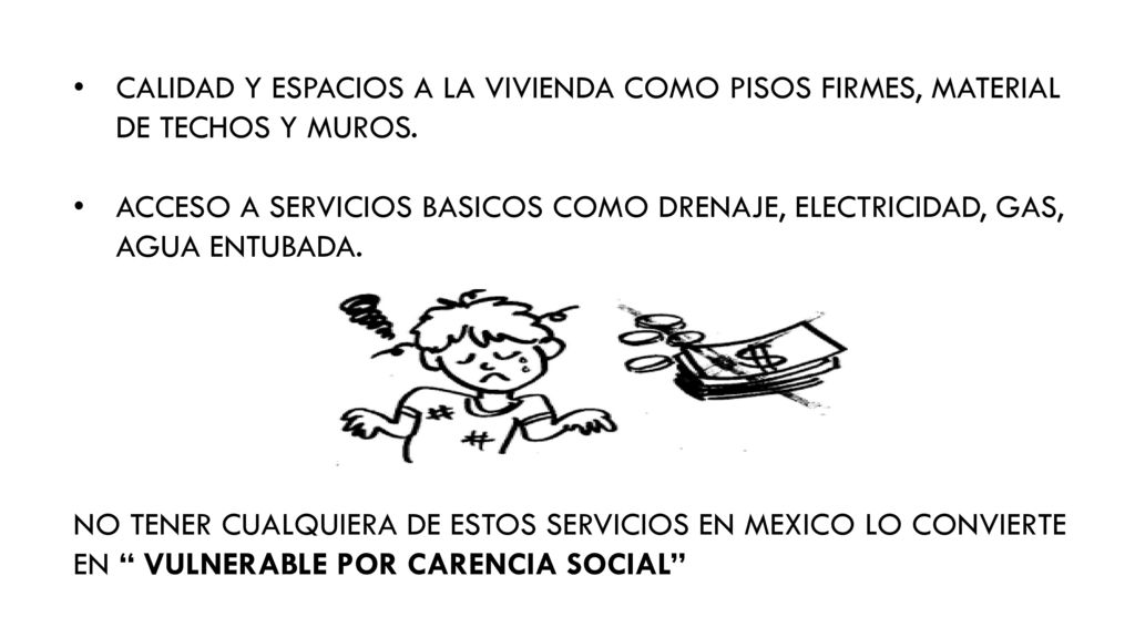 CALIDAD Y ESPACIOS A LA VIVIENDA COMO PISOS FIRMES, MATERIAL DE TECHOS Y MUROS.