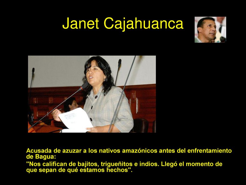 Janet Cajahuanca Acusada de azuzar a los nativos amazónicos antes del enfrentamiento de Bagua: