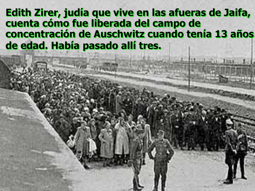 Edith Zirer, judía que vive en las afueras de Jaifa, cuenta cómo fue liberada del campo de concentración de Auschwitz cuando tenía 13 años de edad.