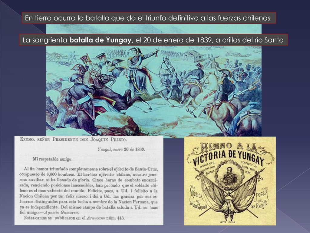 En tierra ocurra la batalla que da el triunfo definitivo a las fuerzas chilenas