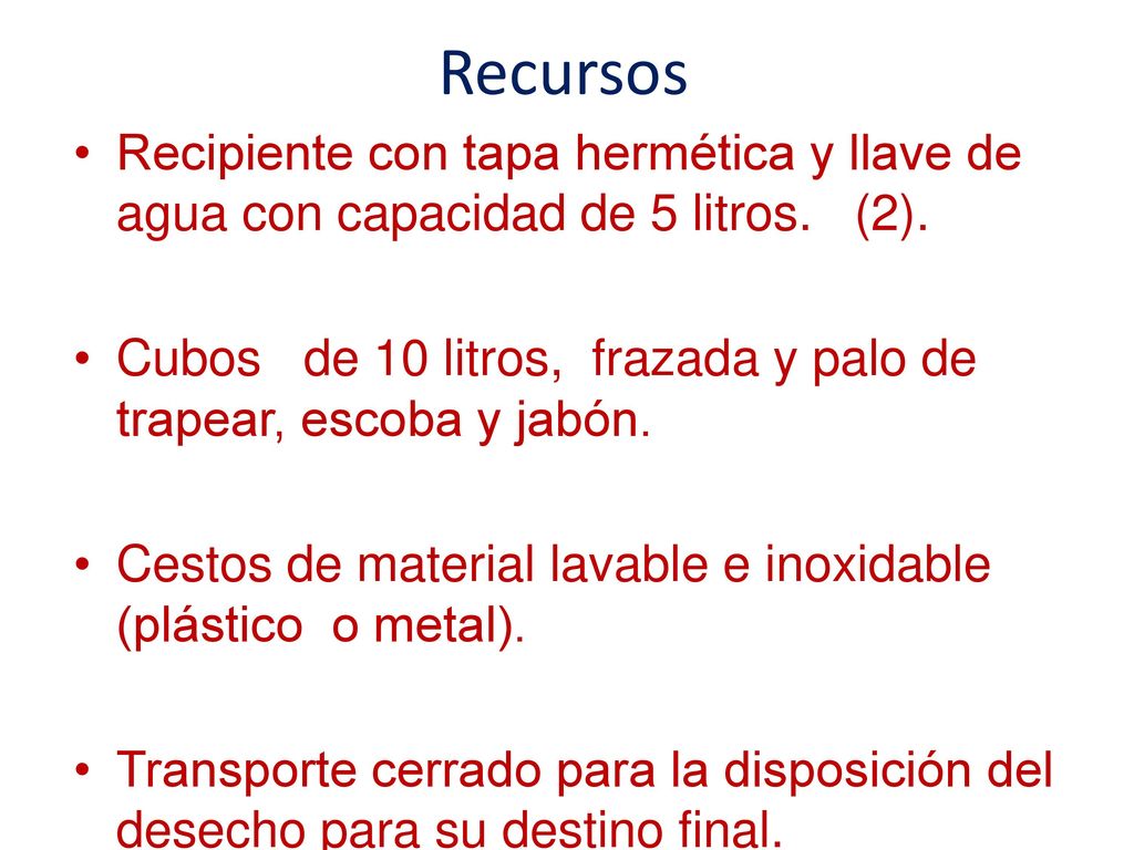 Recursos Recipiente con tapa hermética y llave de agua con capacidad de 5 litros. (2).