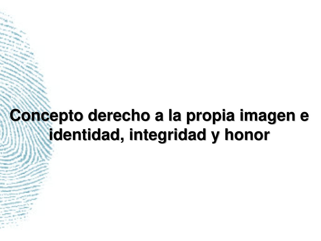 Concepto derecho a la propia imagen e identidad, integridad y honor