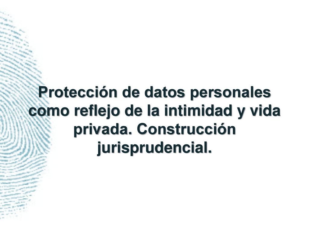 Protección de datos personales como reflejo de la intimidad y vida privada.