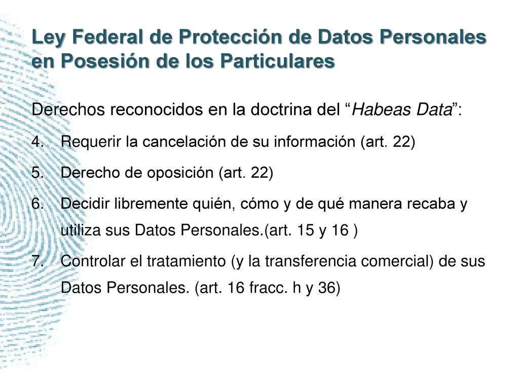 Ley Federal de Protección de Datos Personales en Posesión de los Particulares