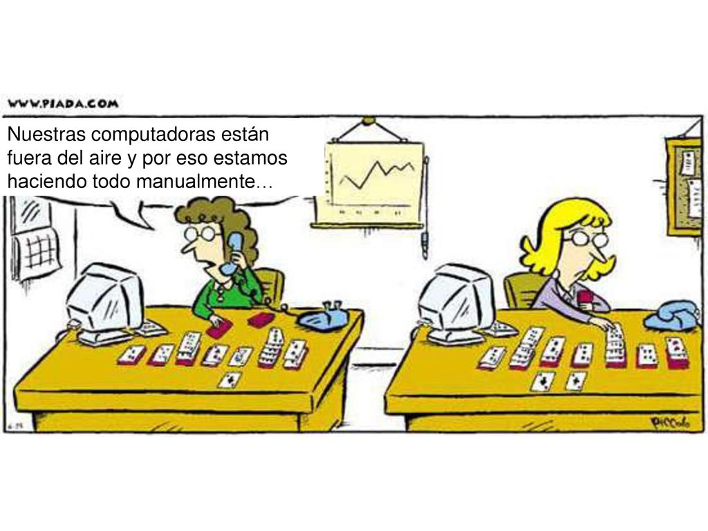 Nuestras computadoras están fuera del aire y por eso estamos haciendo todo manualmente…
