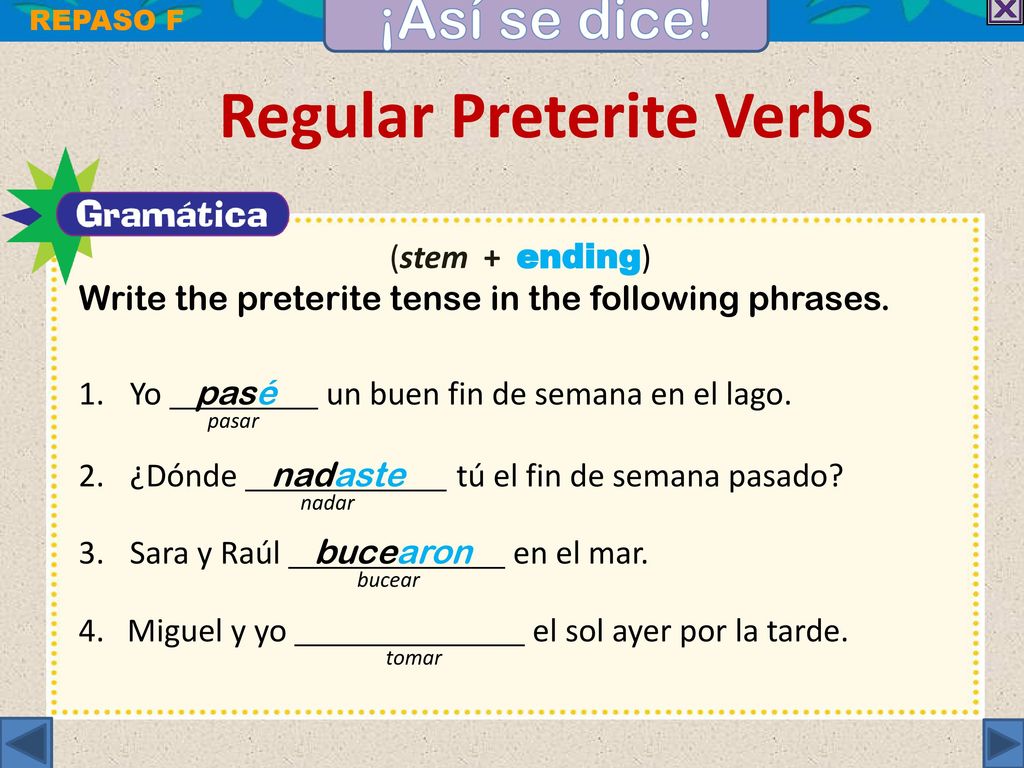 Regular Preterite Verbs - ppt descargar