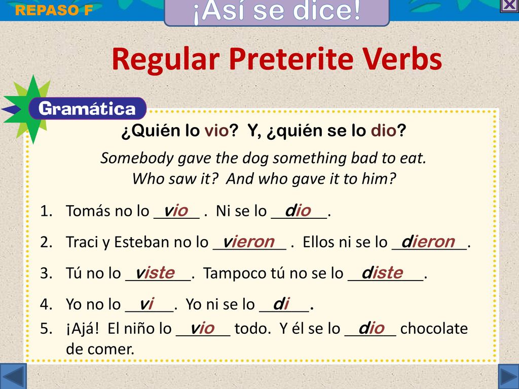 Regular Preterite Verbs - ppt descargar