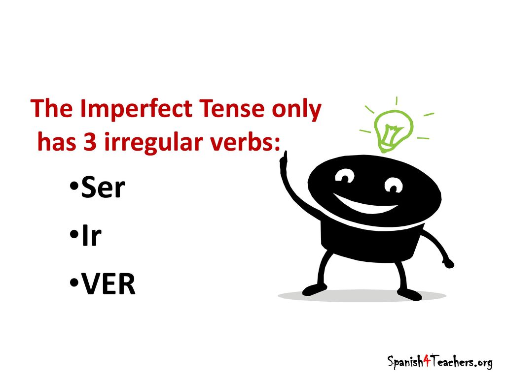 Ser Ir VER The Imperfect Tense only has 3 irregular verbs:
