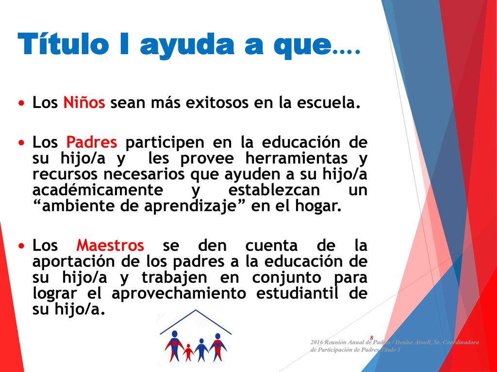 Título I ayuda a que…. Los Niños sean más exitosos en la escuela.