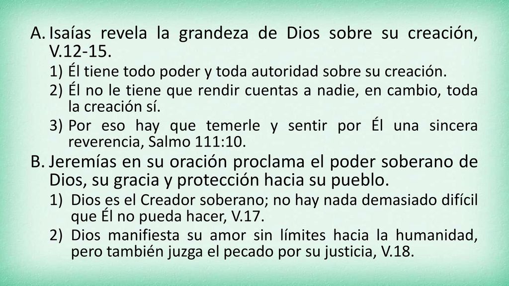 Isaías revela la grandeza de Dios sobre su creación, V