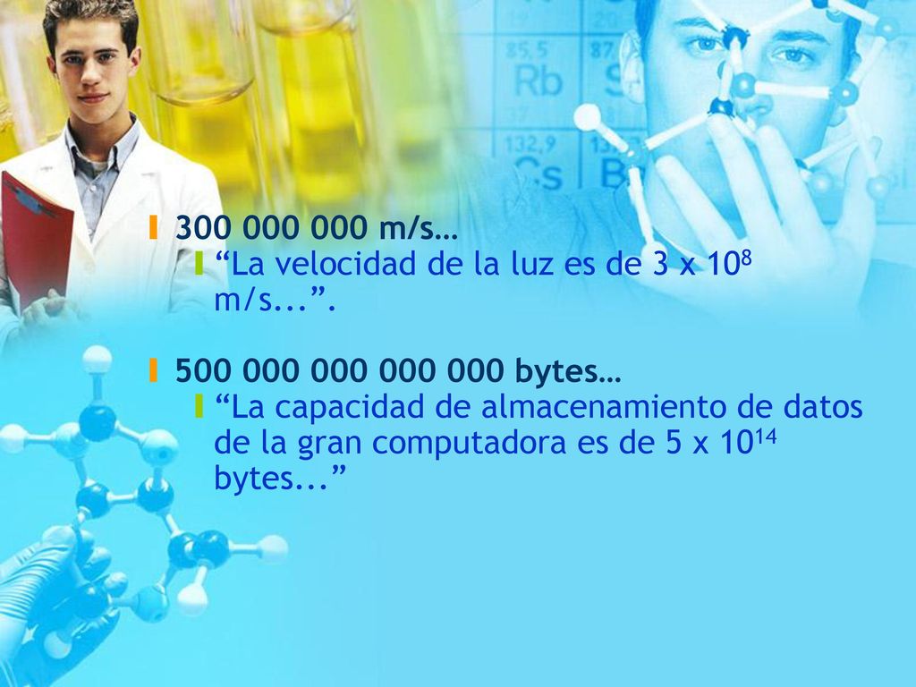 m/s… La velocidad de la luz es de 3 x 108 m/s bytes…
