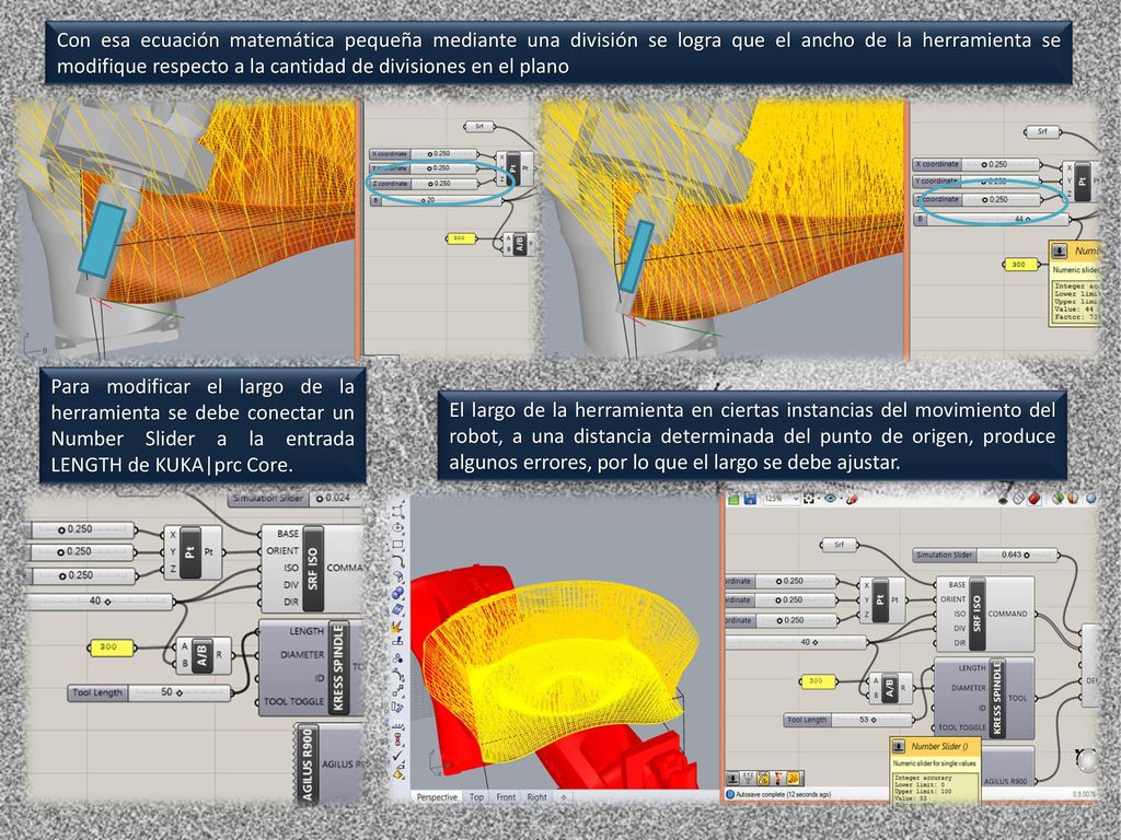Con esa ecuación matemática pequeña mediante una división se logra que el ancho de la herramienta se modifique respecto a la cantidad de divisiones en el plano