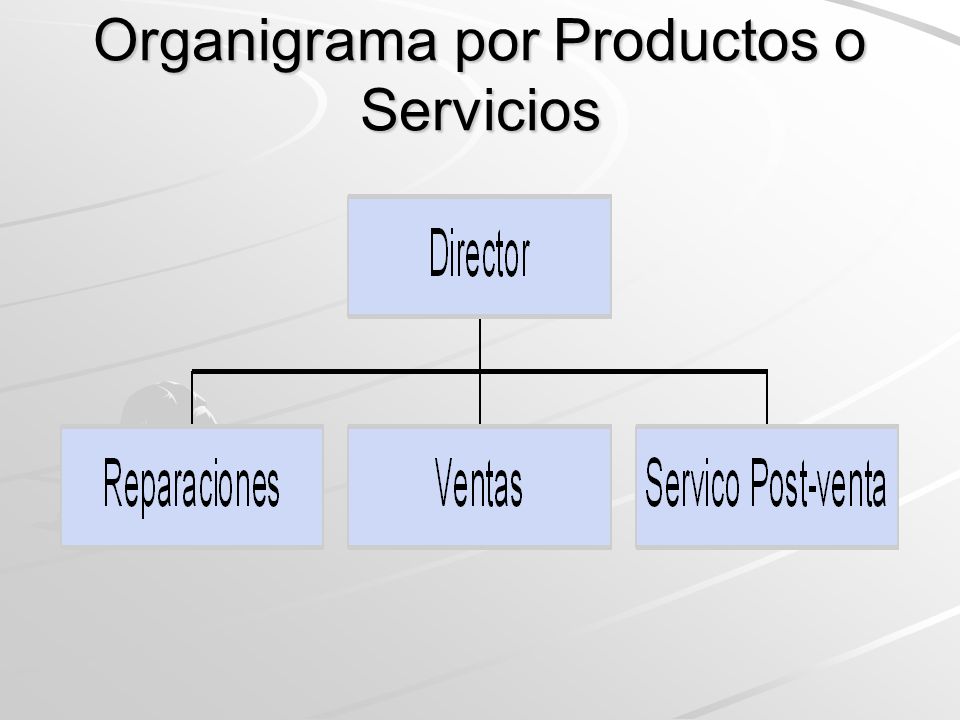 Organigrama por Productos o Servicios