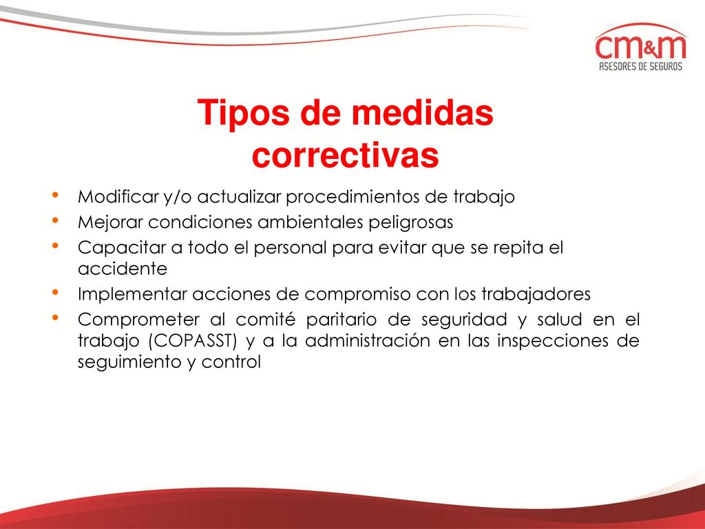 Tipos de medidas correctivas